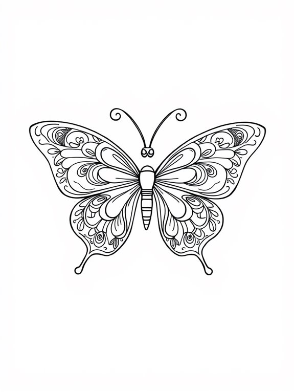 butterfly coloring page design