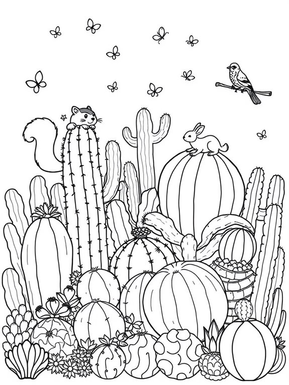 cacti and playful animals