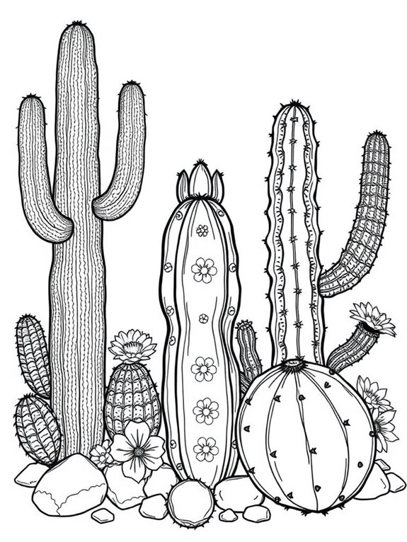 cacti species coloring page