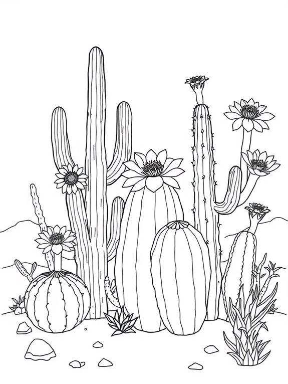 cactus with blooming flowers