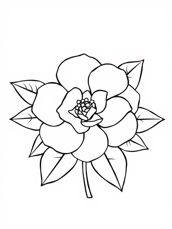 camellias coloring page activity