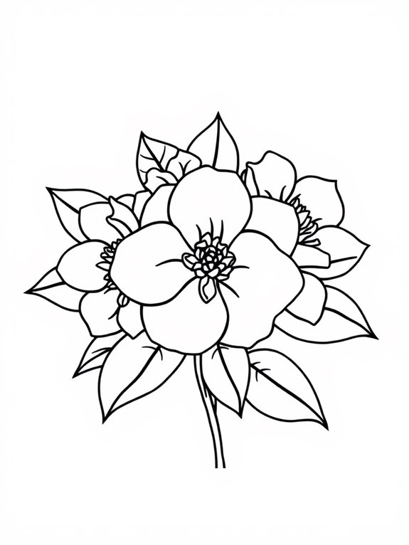 camellias coloring page fun