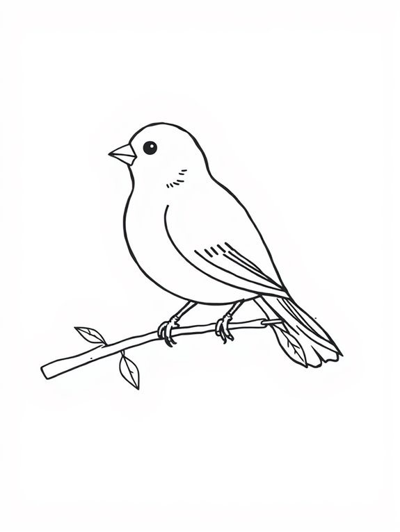 canary outline coloring page