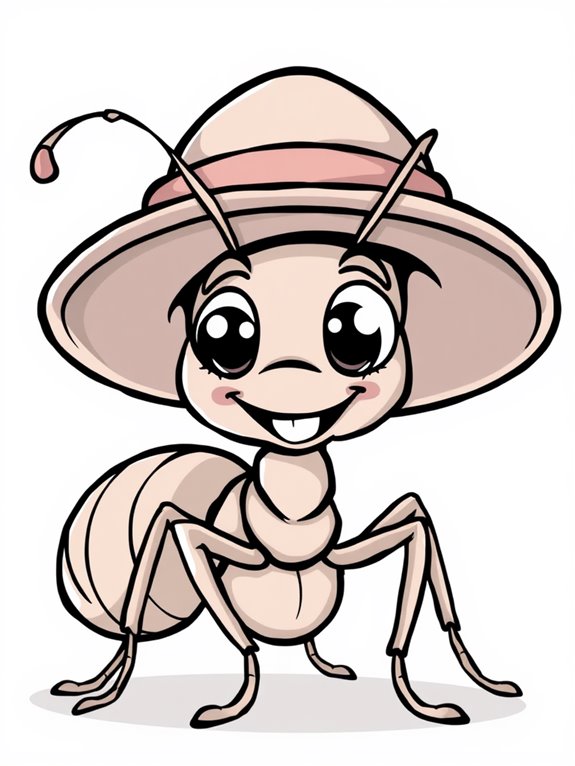 carpenter ant wearing hat