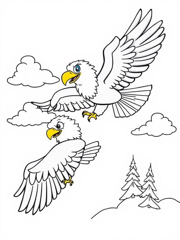 cartoon bald eagle coloring page