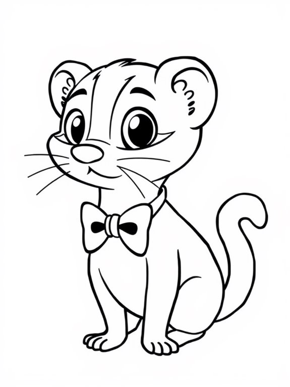 cartoon ferret with bowtie