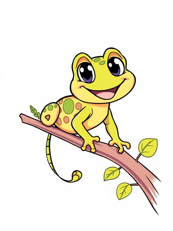 cartoon gecko coloring page