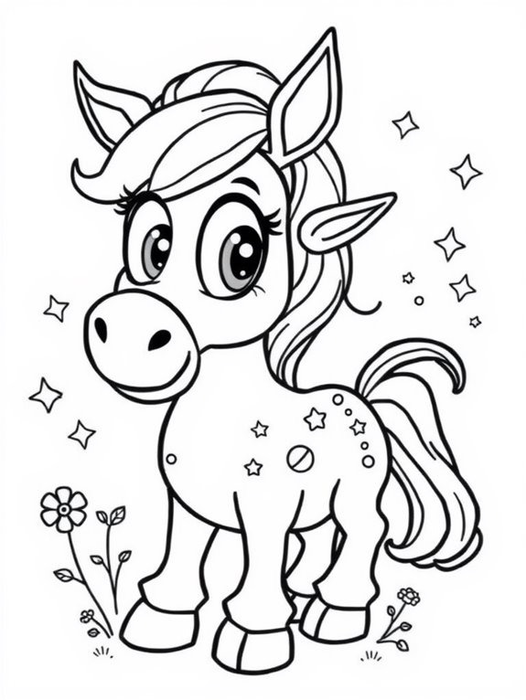 cartoon horse coloring page