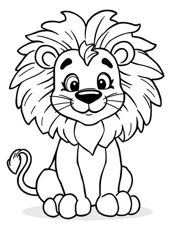 cartoon lion coloring page