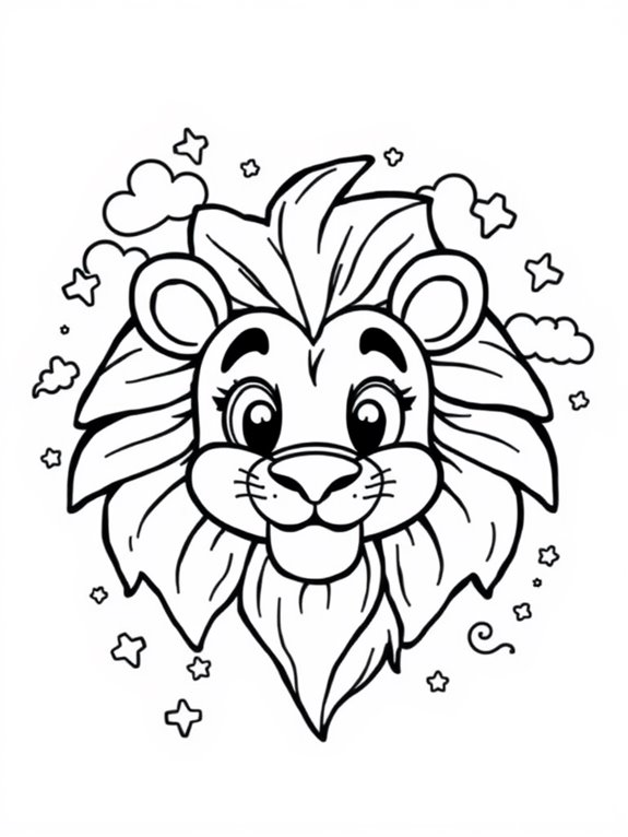 cartoon lion head chimera