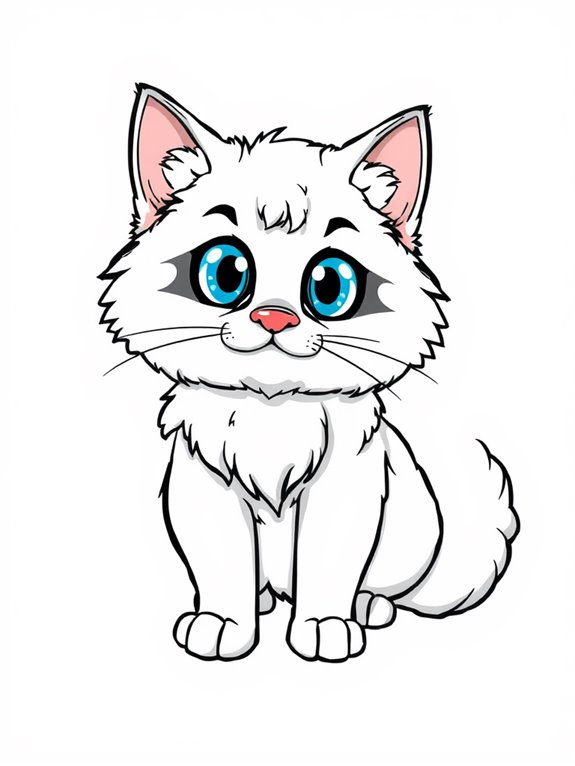 cartoon ragdoll cat coloring