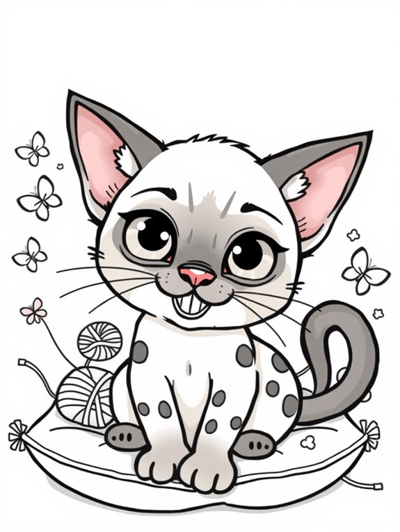 cartoon siamese cat coloring