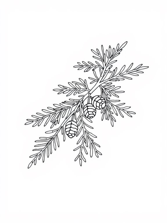 cedar branch coloring page