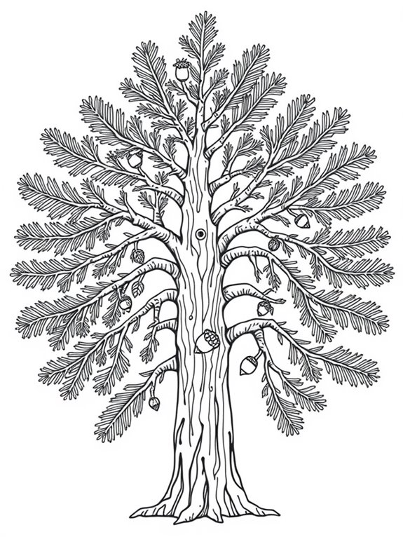 cedar tree coloring design