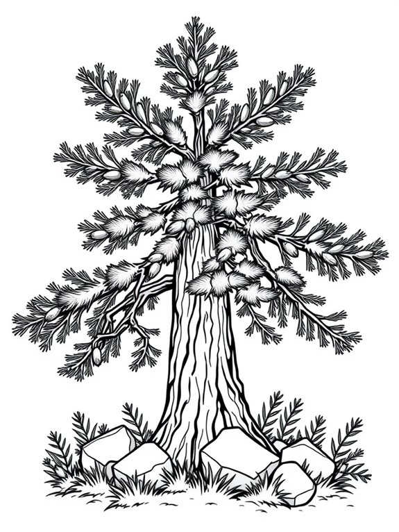 cedar tree coloring page