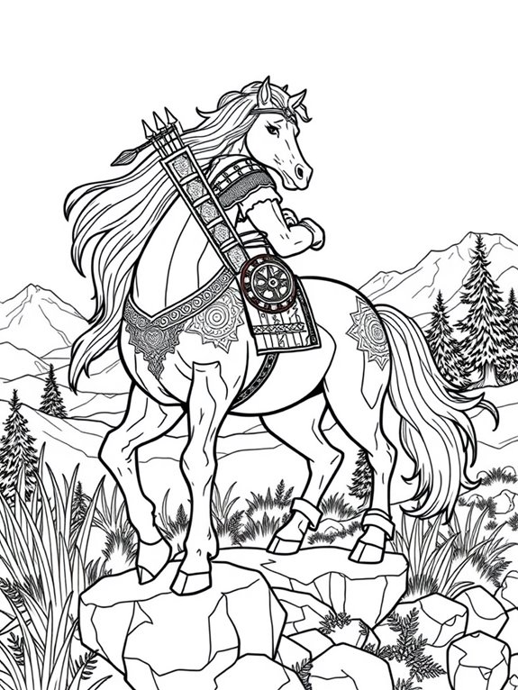 centaur coloring page adventure