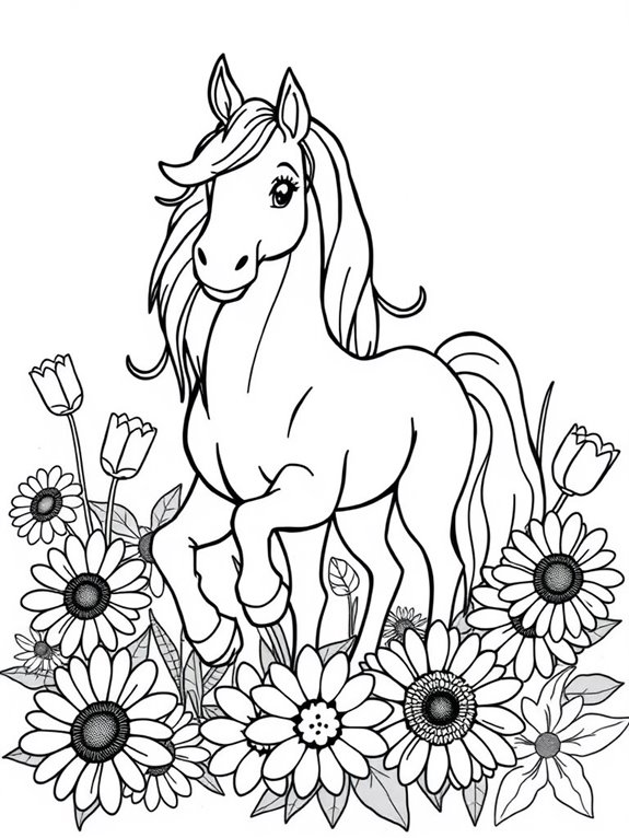 centaur surrounded by flowers