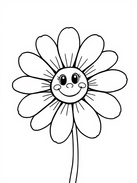 chamomile face coloring page