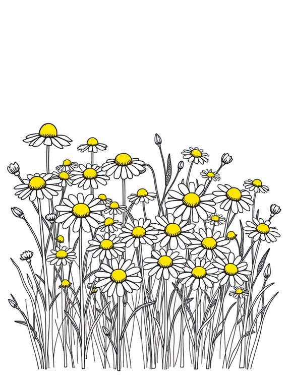 chamomile fields coloring page