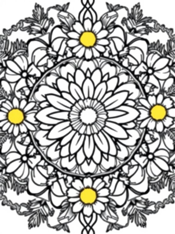 chamomile flower coloring page