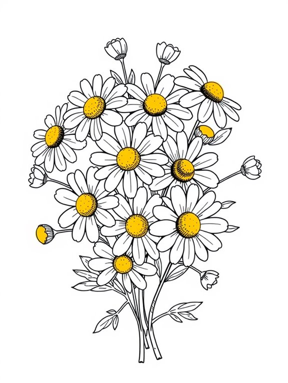 chamomile flower coloring page