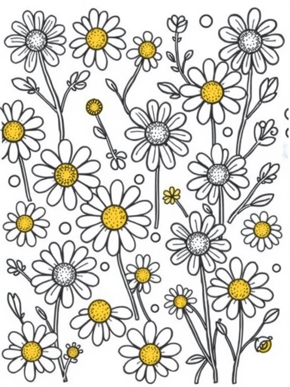 chamomile flower coloring page