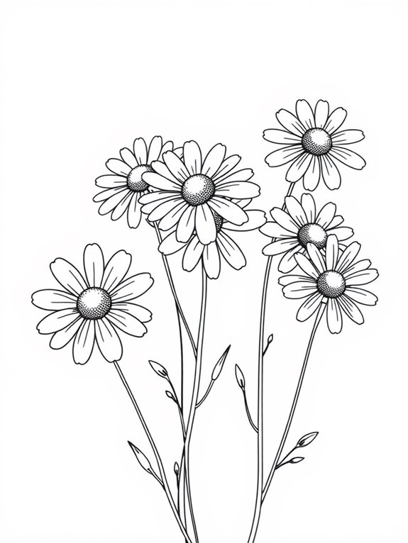 chamomile flower coloring page