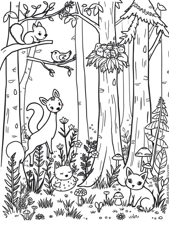 charming forest animal coloring