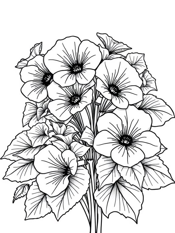 charming geraniums coloring page