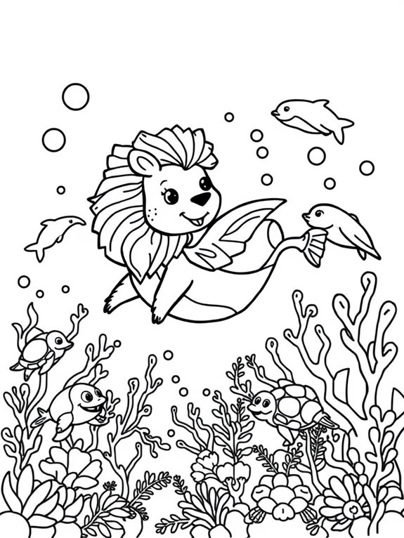 cheerful underwater chimera scene