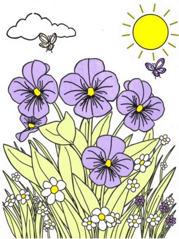 cheerful violet coloring page