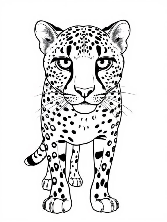 cheetah coloring page design