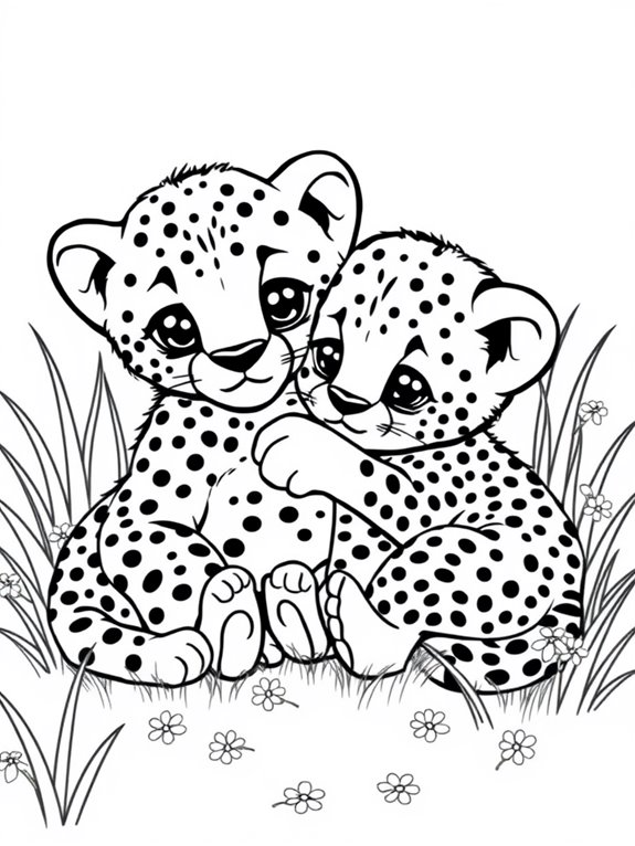 cheetah cubs coloring activity