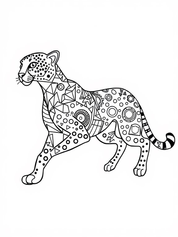 cheetah patterns coloring page