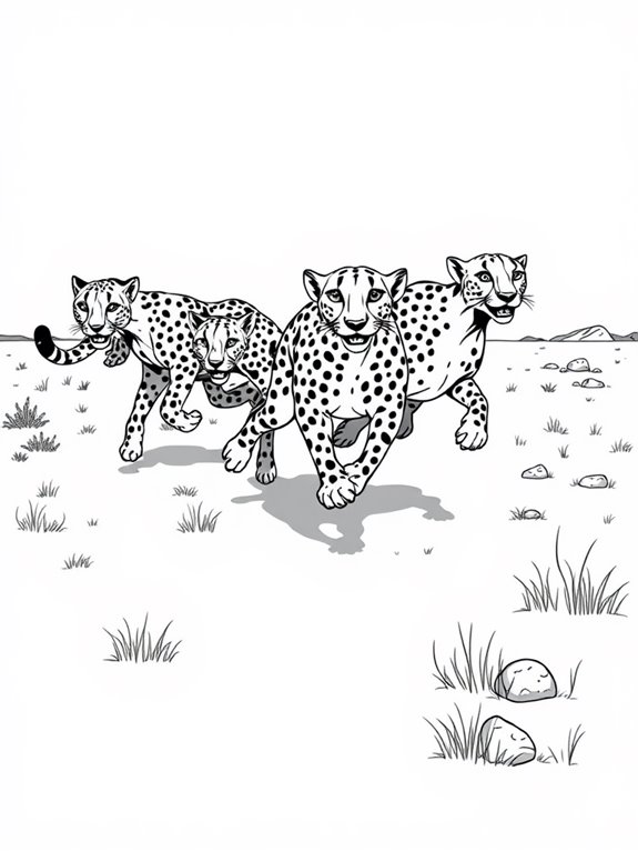 cheetahs racing in motion