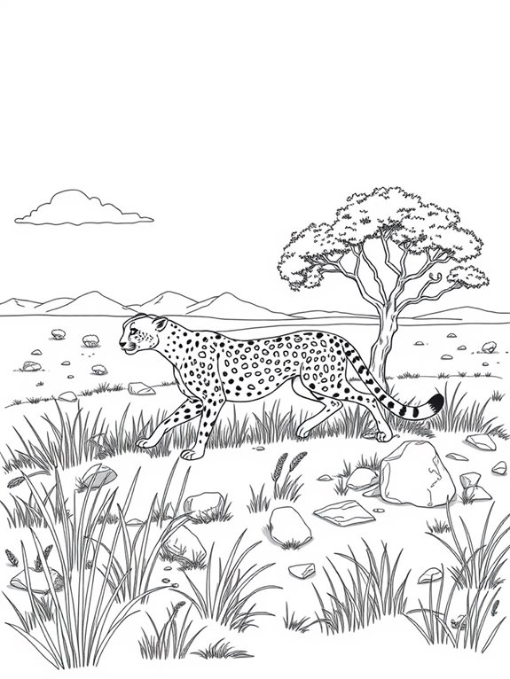 cheetahs roaming savanna landscape