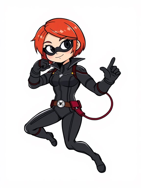 chibi black widow illustration