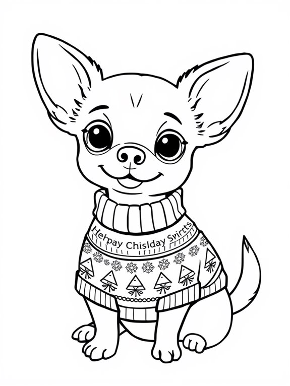 chihuahua in festive sweater