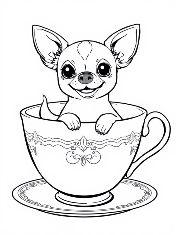 chihuahua in teacup illustration