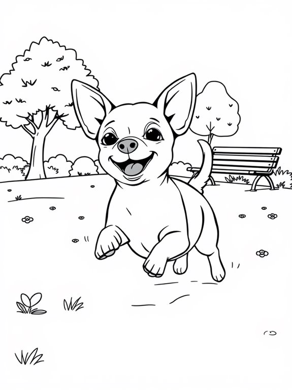 chihuahua running in park