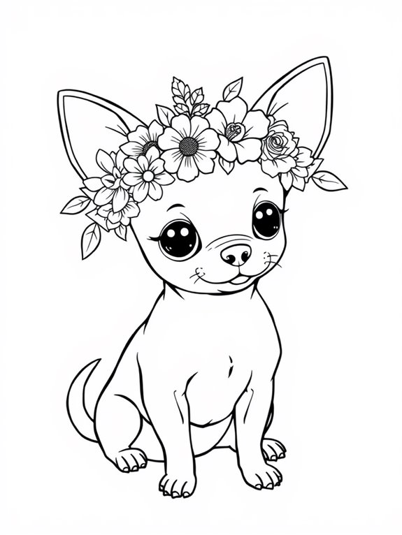 chihuahua with flower crown