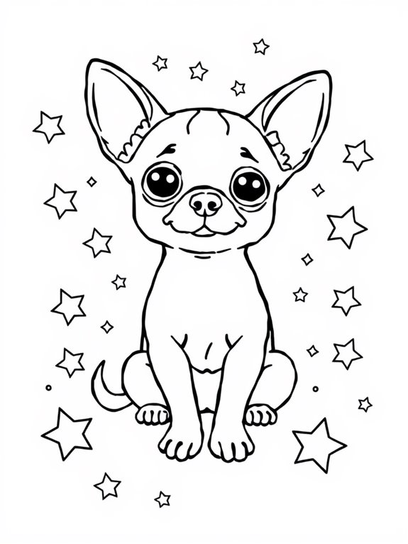 chihuahua with starry background