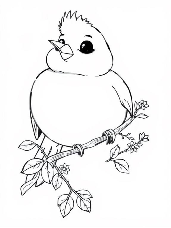 chubby canary coloring activity