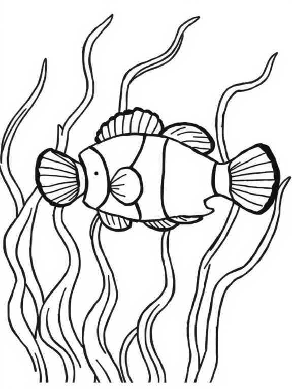 clownfish coloring page activity