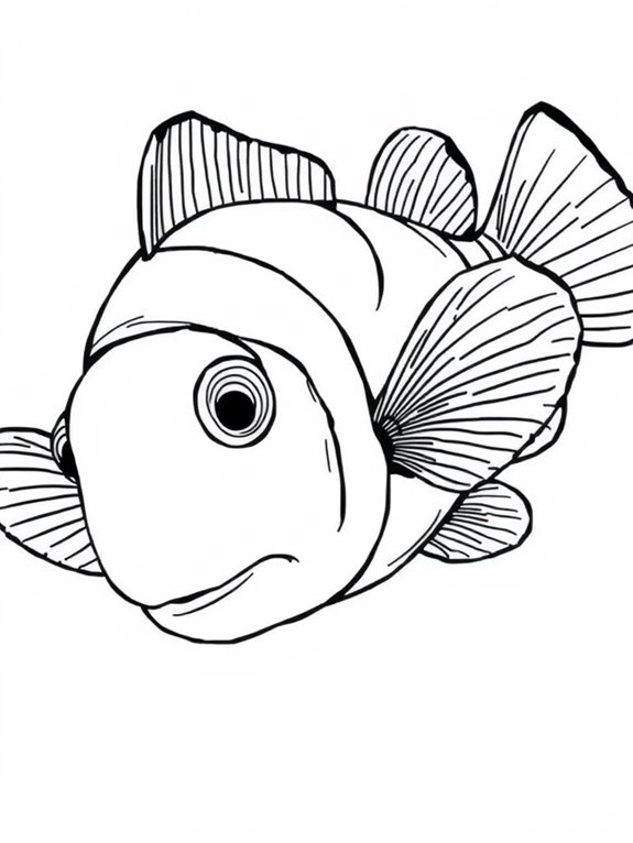 clownfish coloring page detail