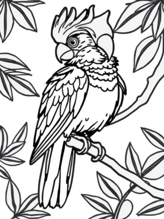 cockatoo coloring page design