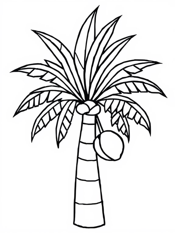 coconut tree coloring page