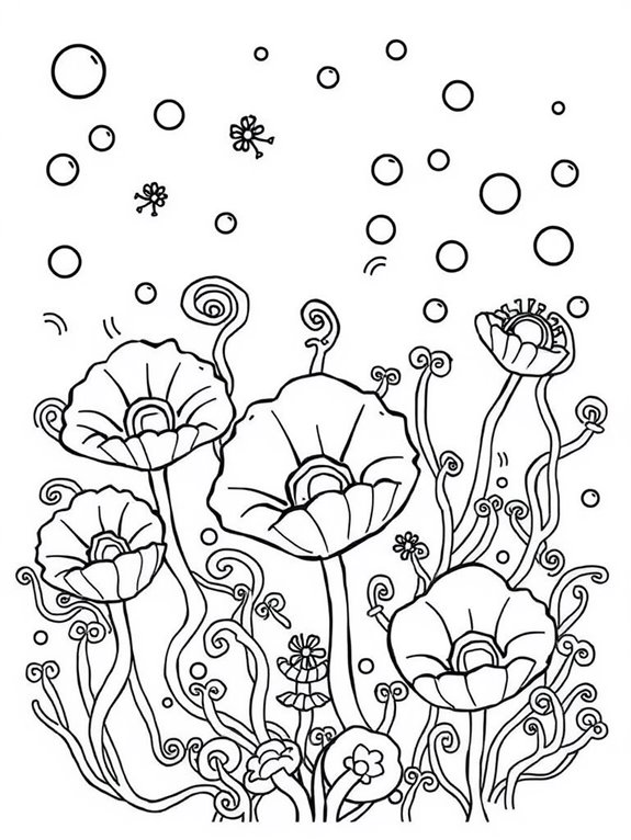 colorful anemones coloring page