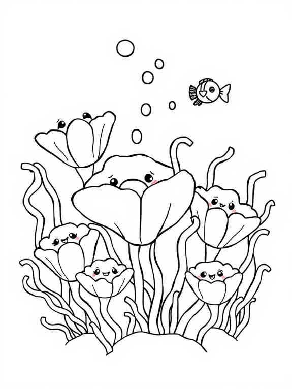 colorful anemones to color