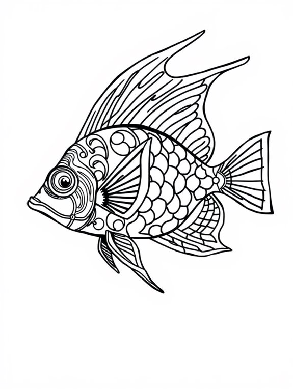 colorful angelfish coloring page